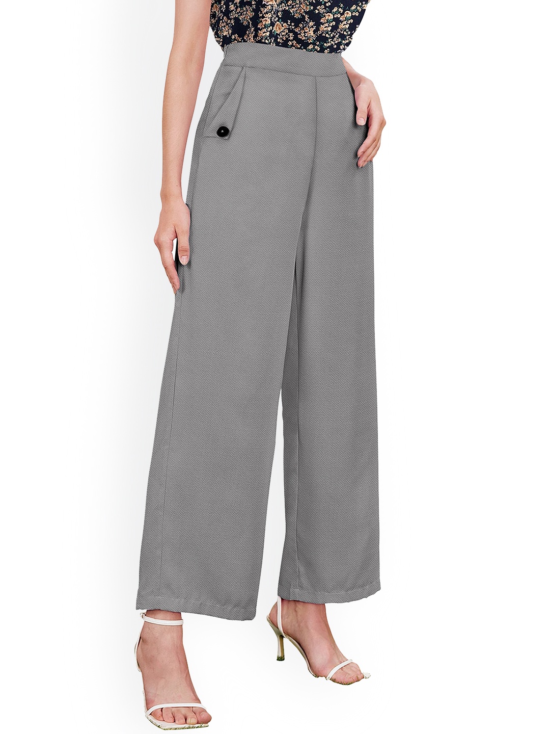 

ODETTE Women High-Rise Parallel Trouser, Grey