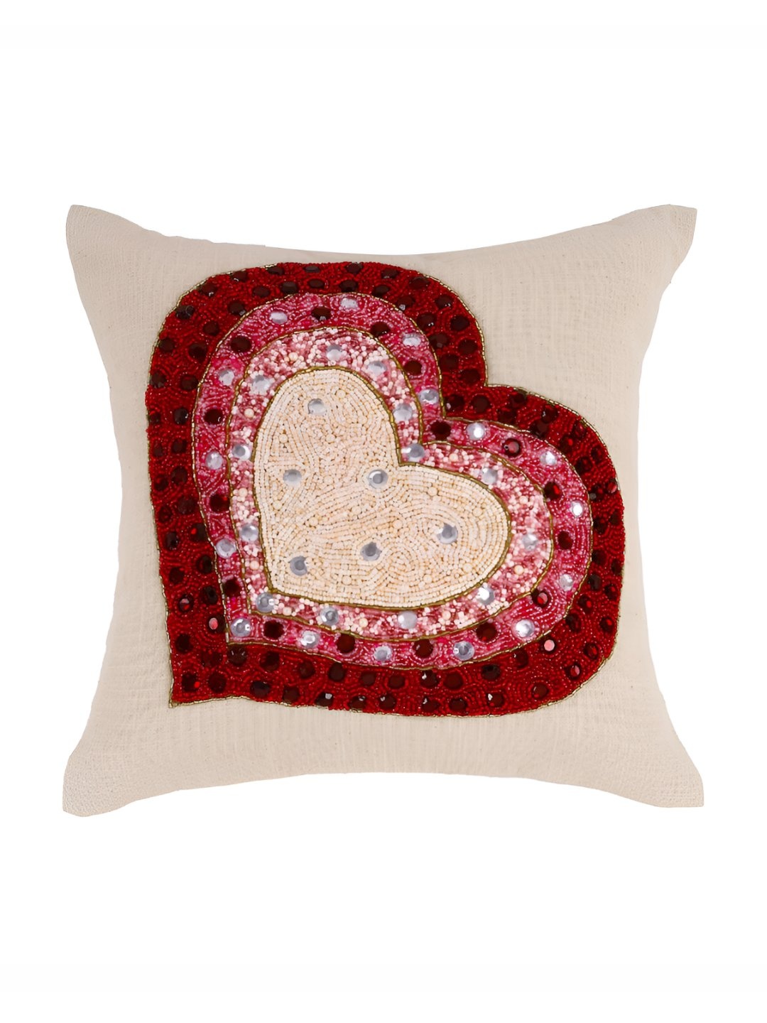 

PURINA'S Pink & Maroon Ethnic Motifs Square Cushion Cover