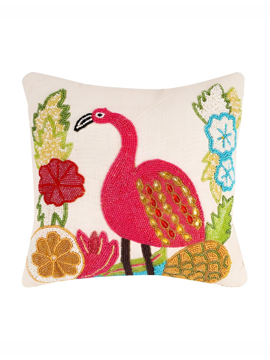 

PURINA'S Pink & Green Ethnic Motifs Square Cushion Covers