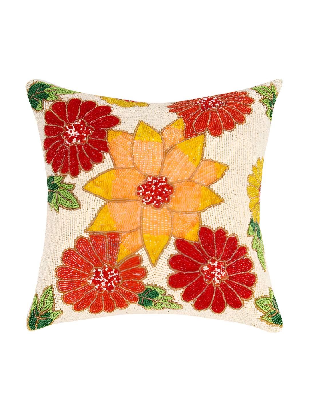 

PURINA'S White & Yellow Floral Square Cushion Covers