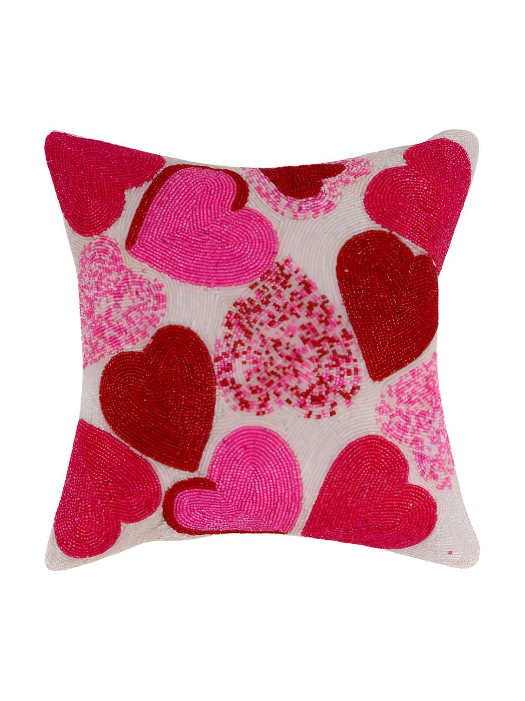 

PURINA'S White & Pink Abstract Square Cushion Cover