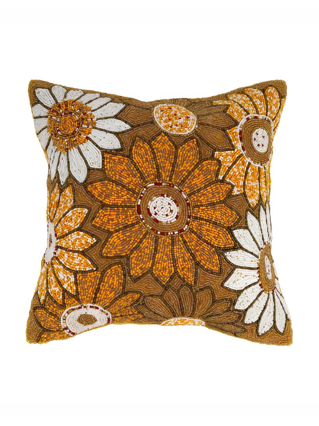 

PURINA'S Brown & White Floral Square Cushion Covers