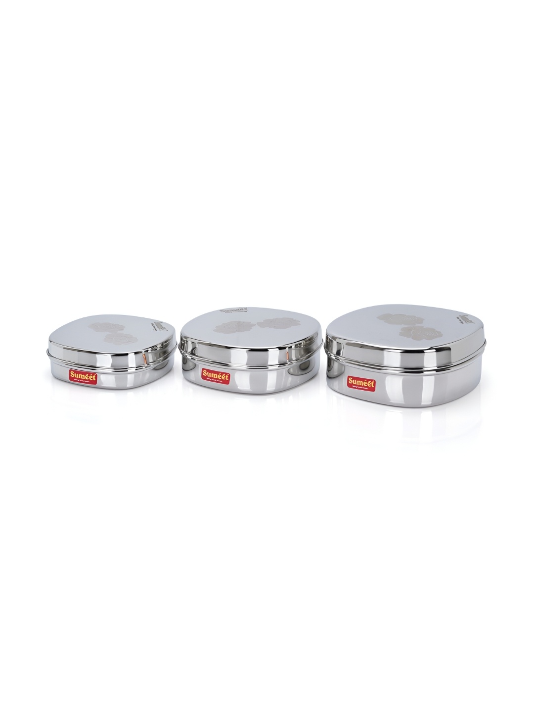 

Sumeet 3 Pcs Stainless Steel Square Storage Containers