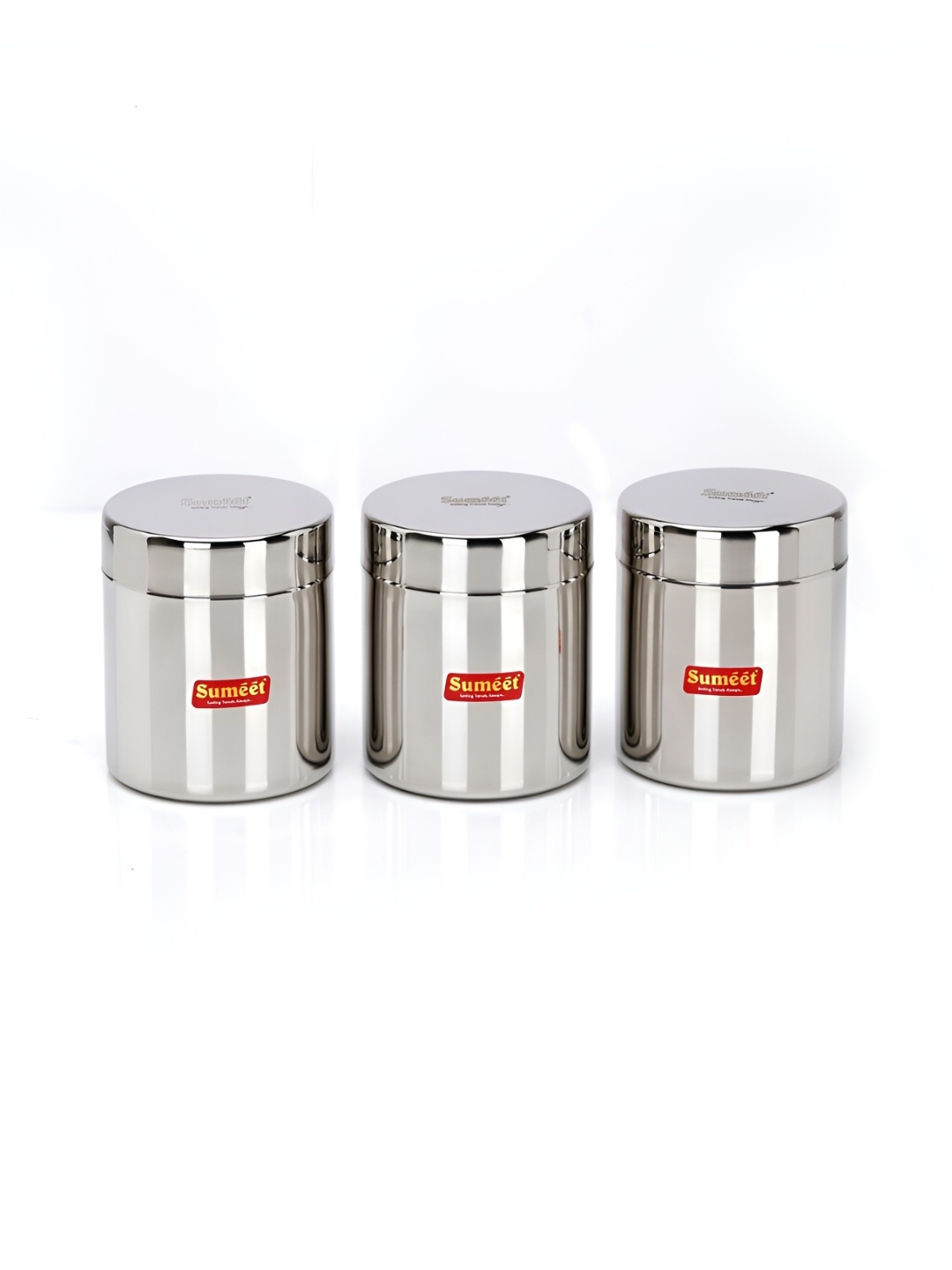 

Sumeet 3-Pcs Stainless Steel Small Storage Containers- 350 ml Each