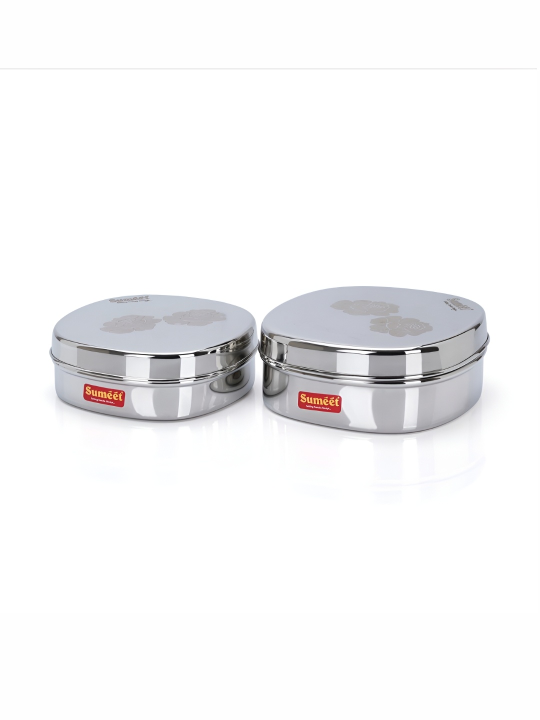 

Sumeet 2Pcs Stainless Steel Square Lunch Box