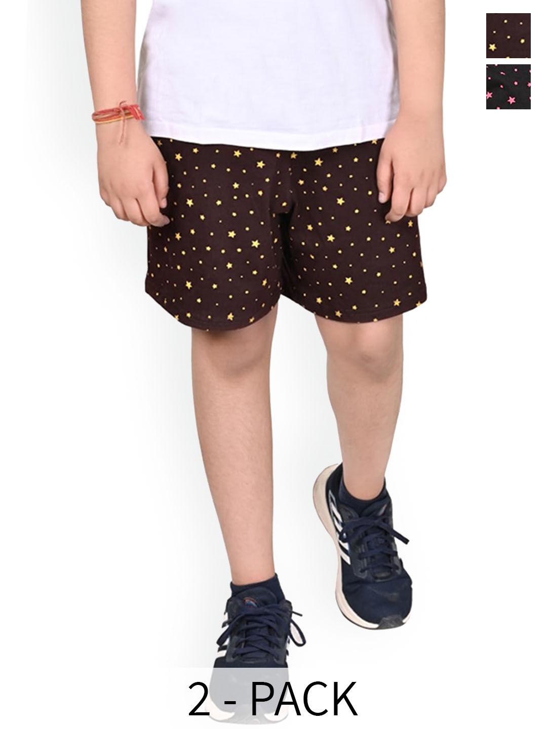 

BAESD Pack Of 2 Boys Printed High-Rise Shorts, Multi