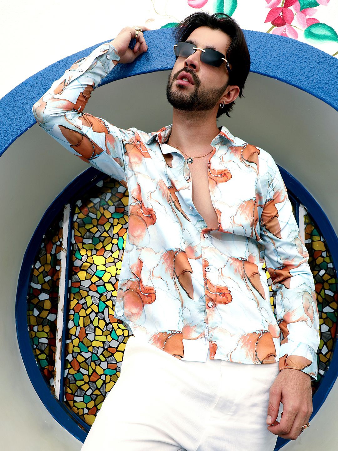 

Campus Sutra Classic Abstract Printed Casual Shirt, Brown