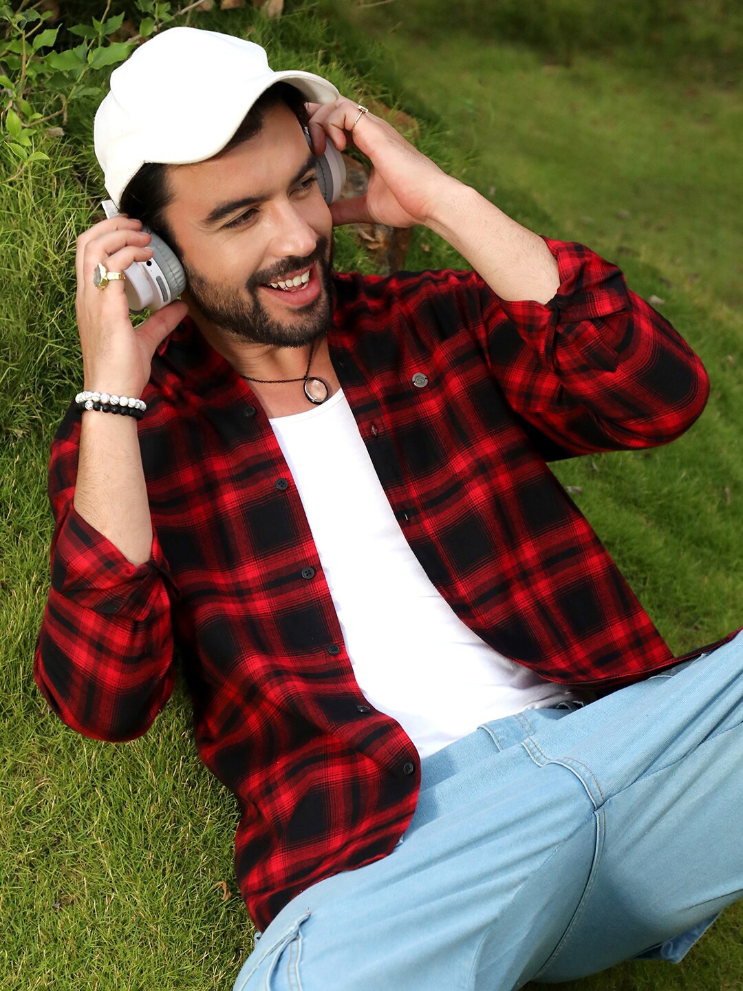 

Campus Sutra Classic Tartan Checks Cotton Casual Shirt, Blue