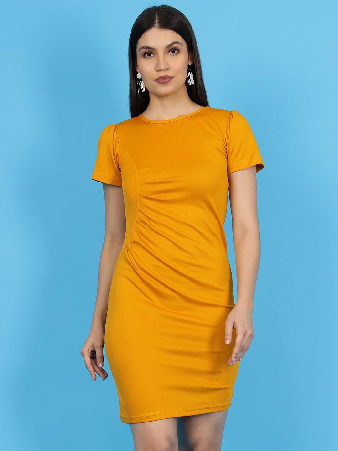 

Wool Trees Sheath Dress, Mustard