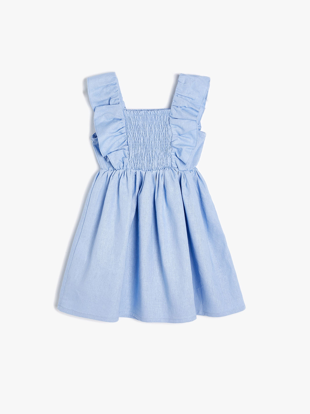 

Koton Girls Square Neck Fit & Flare Dress, Blue