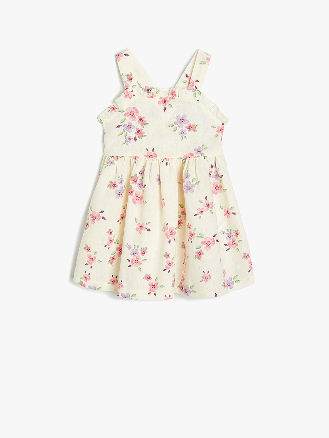 

Koton Girls Floral Printed Fit & Flare Dress, Beige