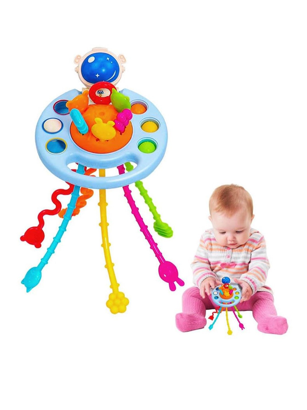 

Kidology Infants Space Pull String Teething Toy, Blue