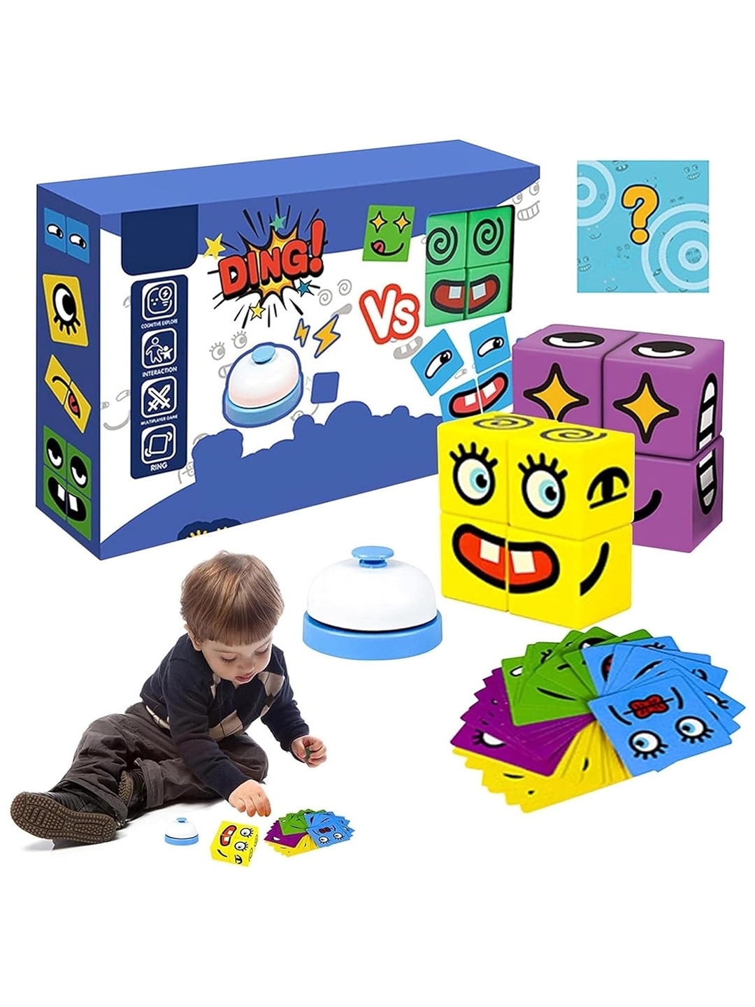 

Kidology Unisex Kids Emoji Cube Face Game Toys, Blue