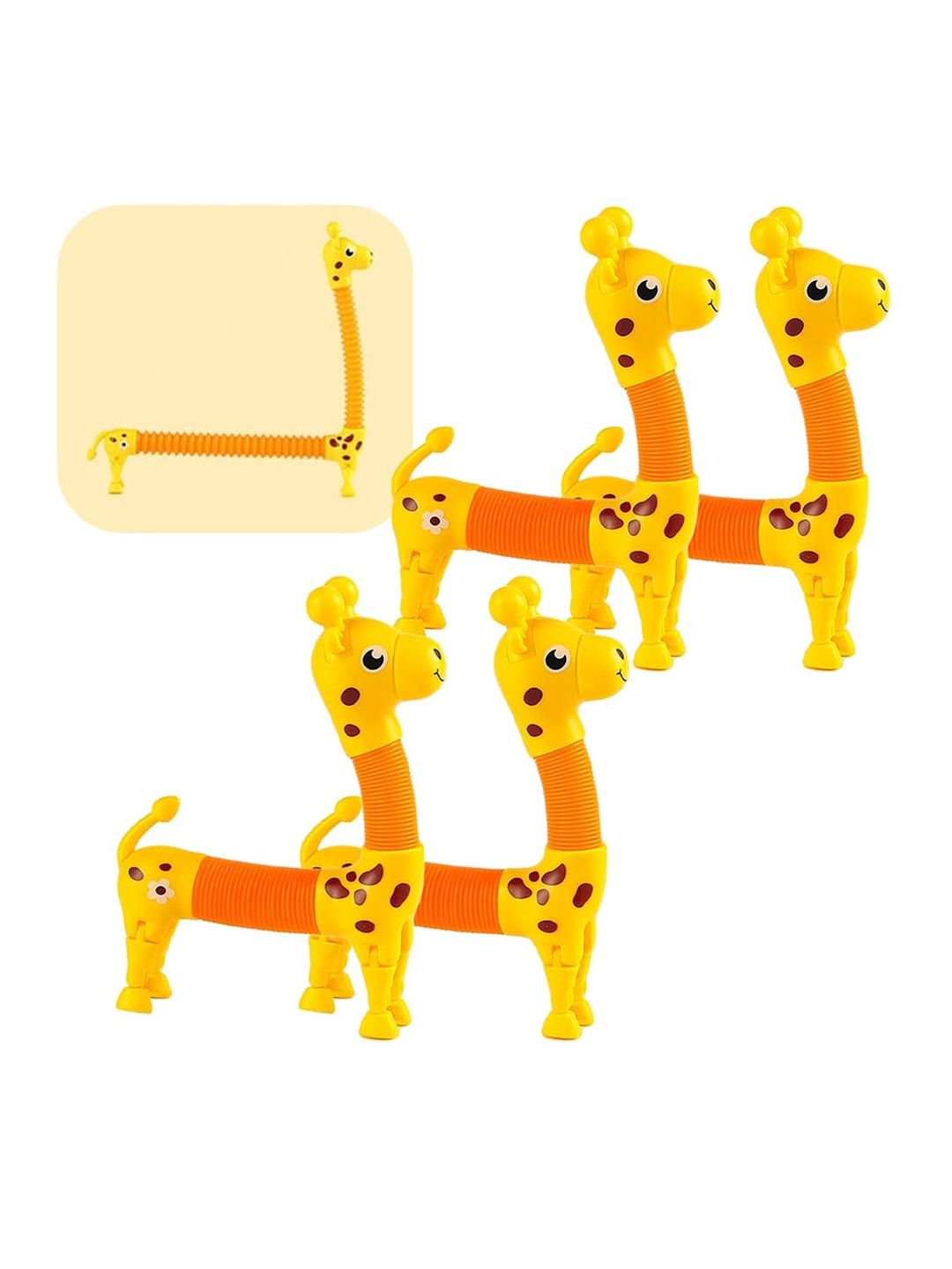 

Kidology Infants Set of 4 LED Telescopic Suction Cup Giraffe Toys, Yellow