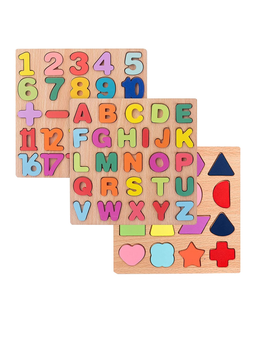 

Kidology Wooden Alphabet Geometric & Numbers Puzzle, Yellow