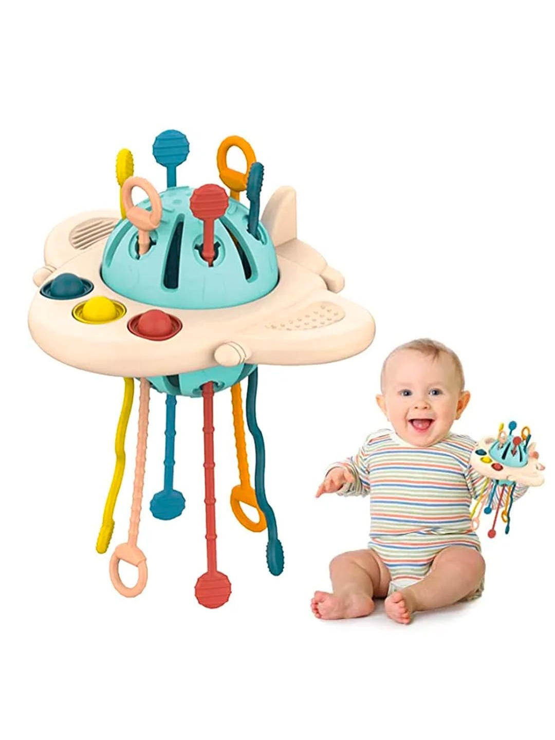 

Kidology Infants Crab Pull String Teething Toy, Beige