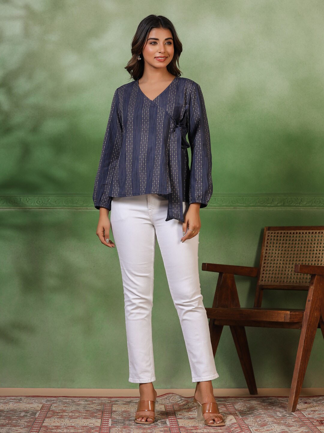 

Sangria Micro Or Ditsy Printed Cotton Tunics, Blue