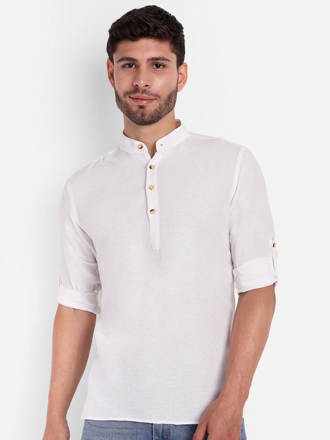 

Springberry Men Handloom Kurta, White