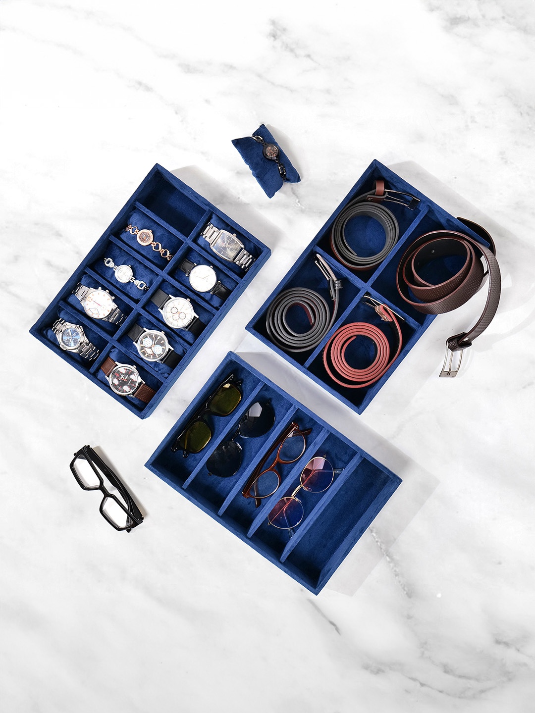 

La Trove Blue 3 Pieces Regular Multi-Utility Organisers