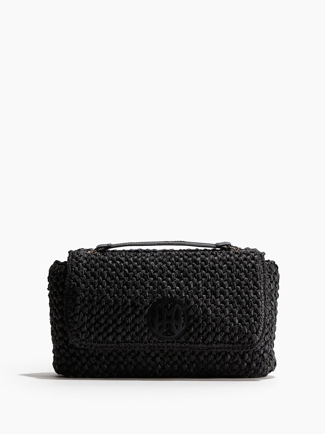 

H&M Straw Shoulder Bag, Black