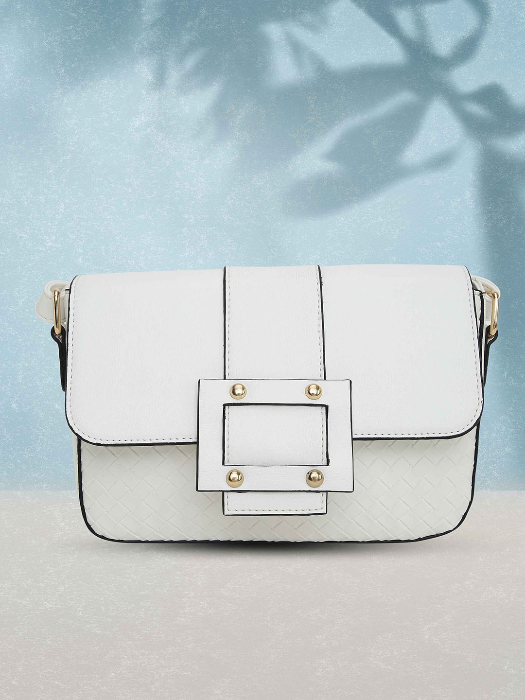 

DressBerry Textured Structured Sling Bag, White