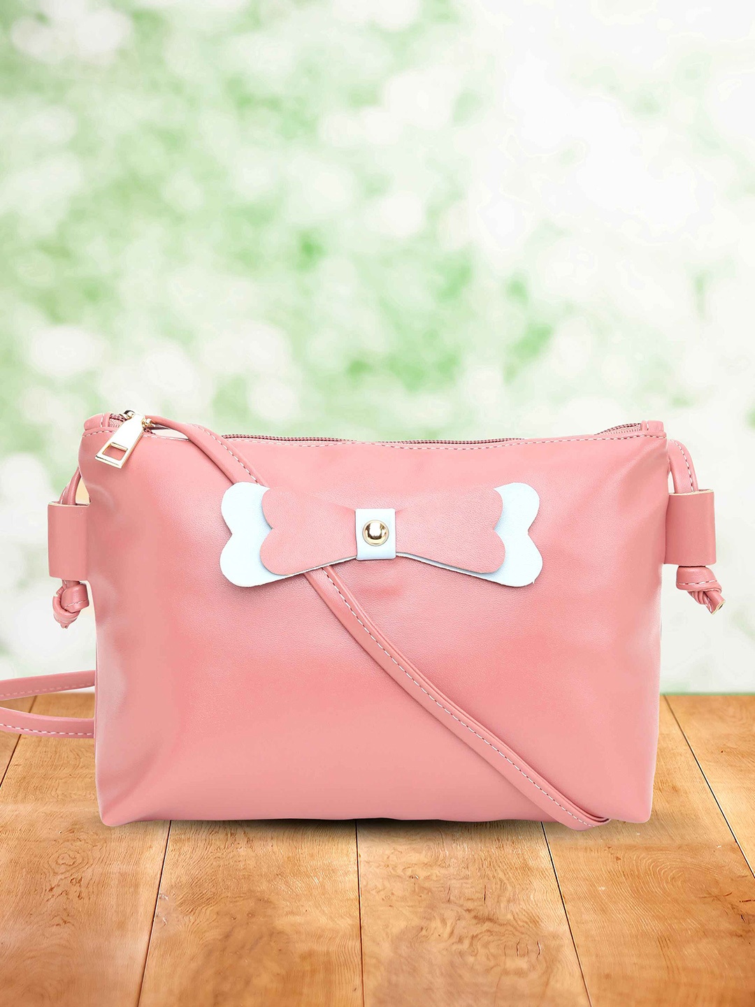 

Mast & Harbour Women Sling Bag with Bow Detail, Pink