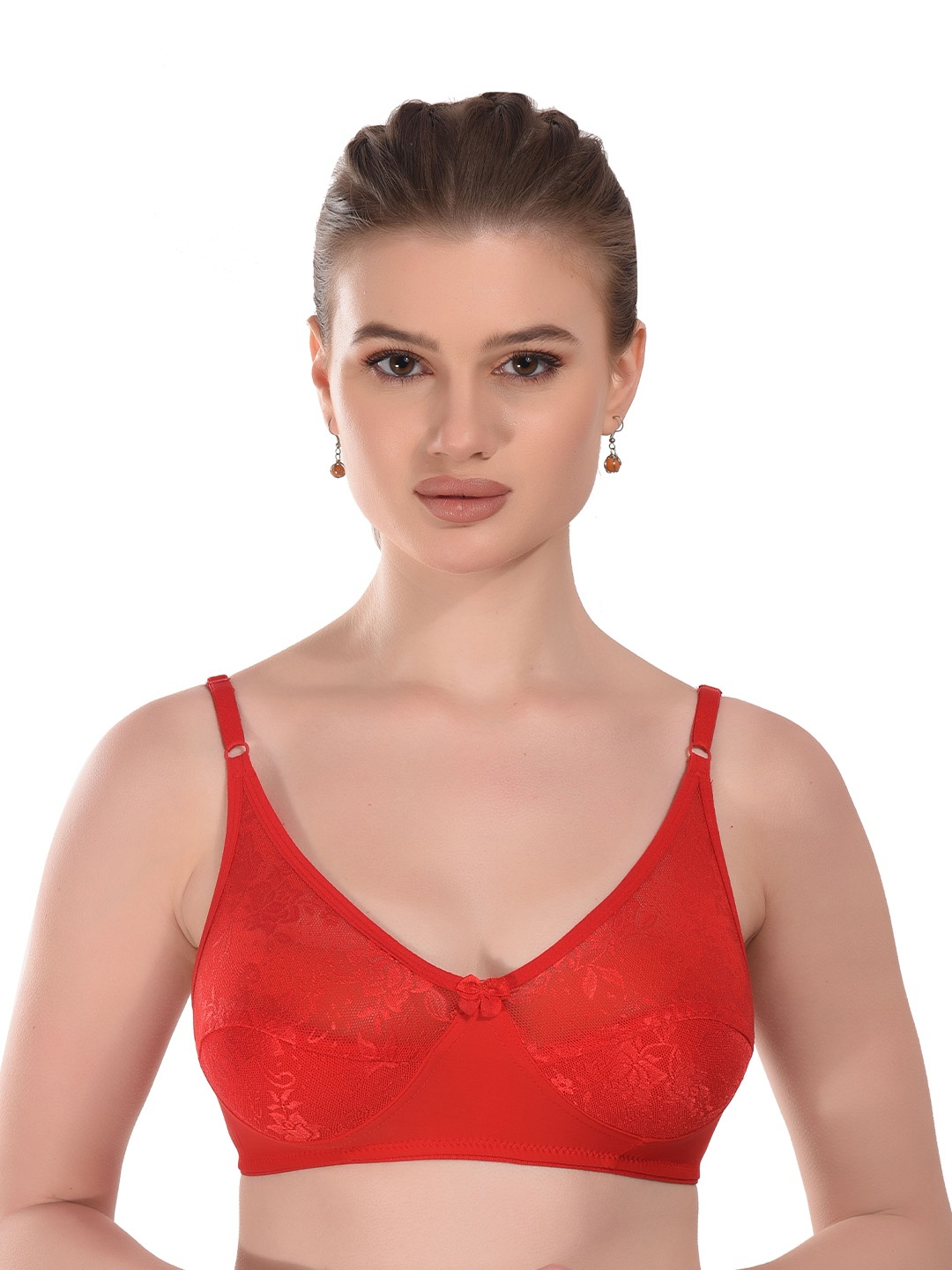 

new blue eyes Women Solid Full Coverage Lightly Padded Bra, Red