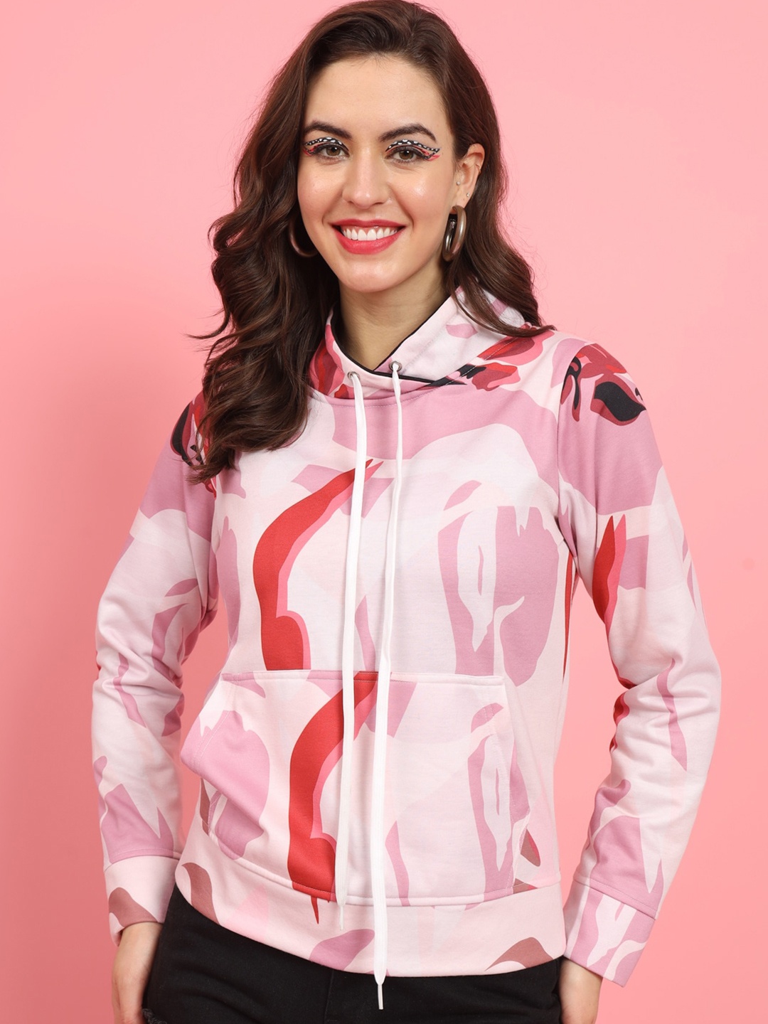 

TANDUL Women Printed Sweatshirt, Pink