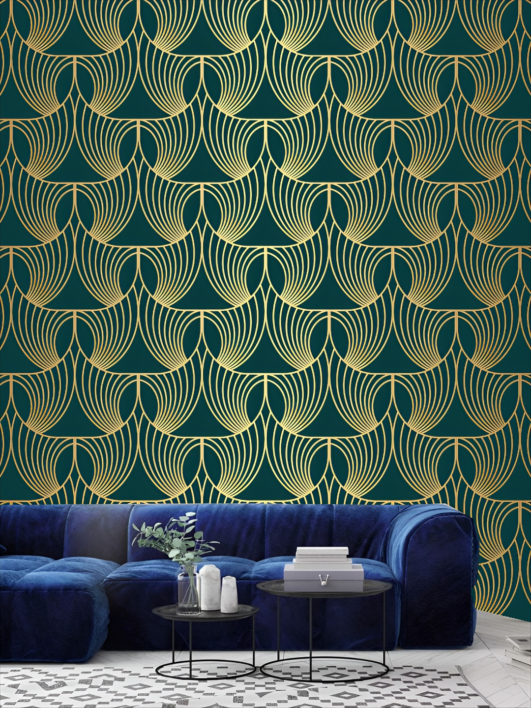 

KSHIRSA Green & Beige Printed Self-Adhesive 3D Wallpaper