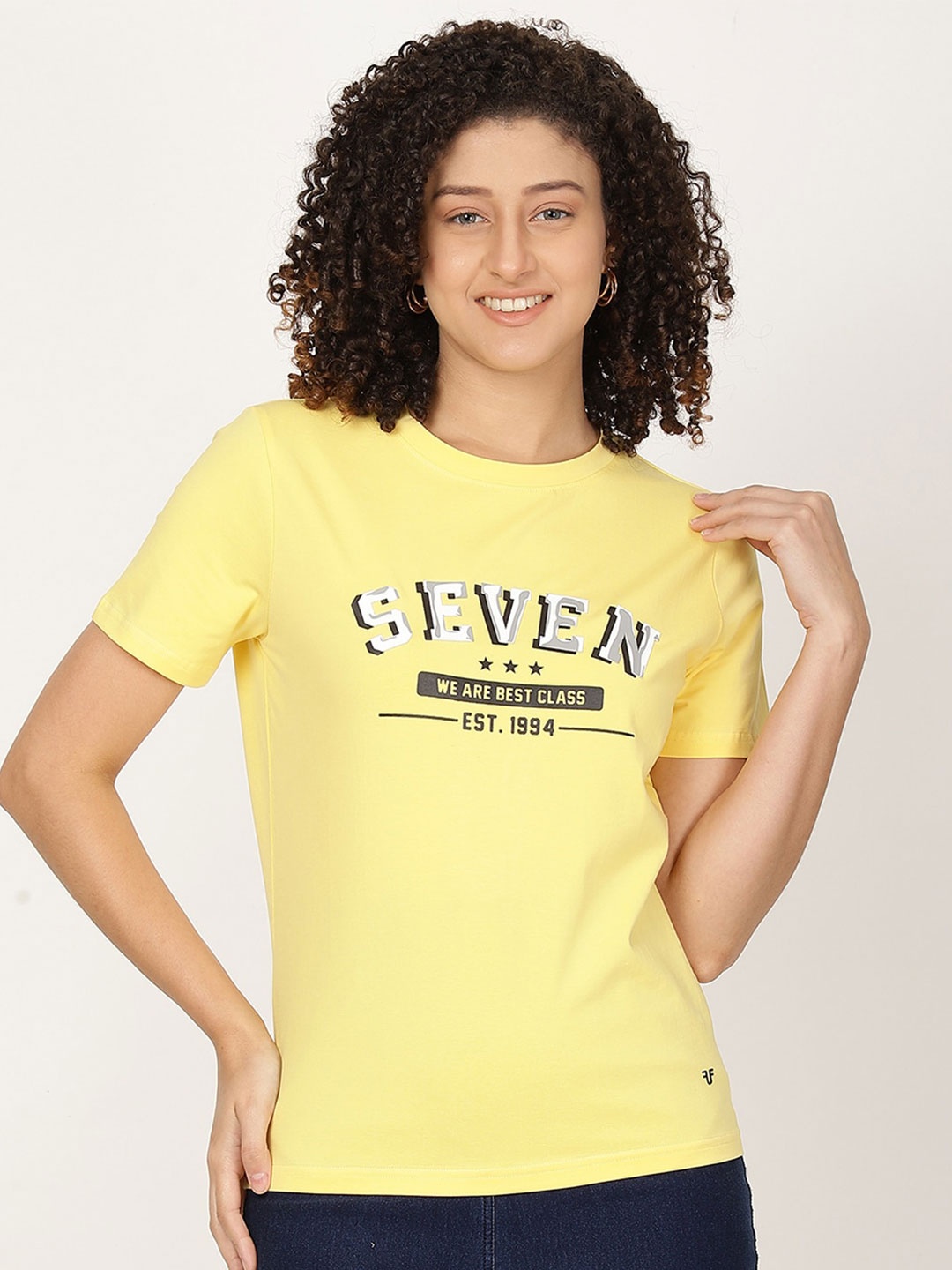 

FUTURO summer t shirt collection Women Typography Printed Round Neck T-shirt, Yellow