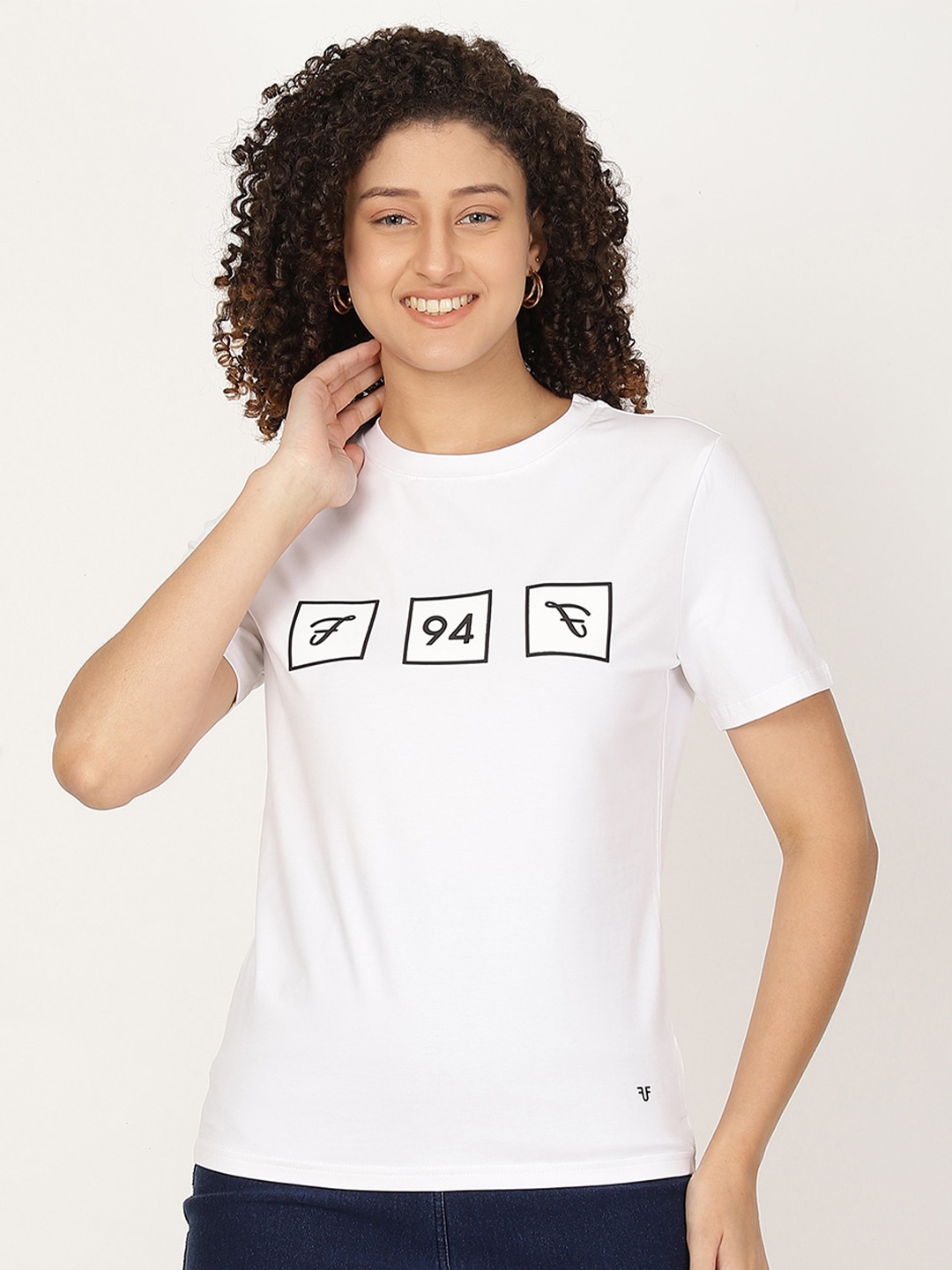 

FUTURO Typography Printed T-shirt, White