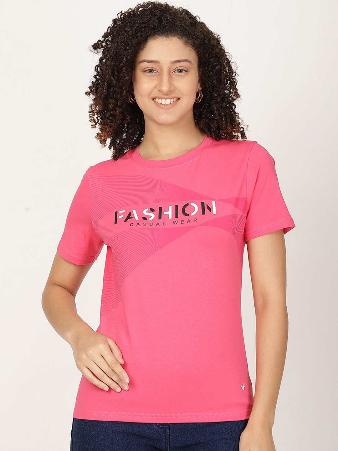 FUTURO Typography Printed T-shirt, Pink
