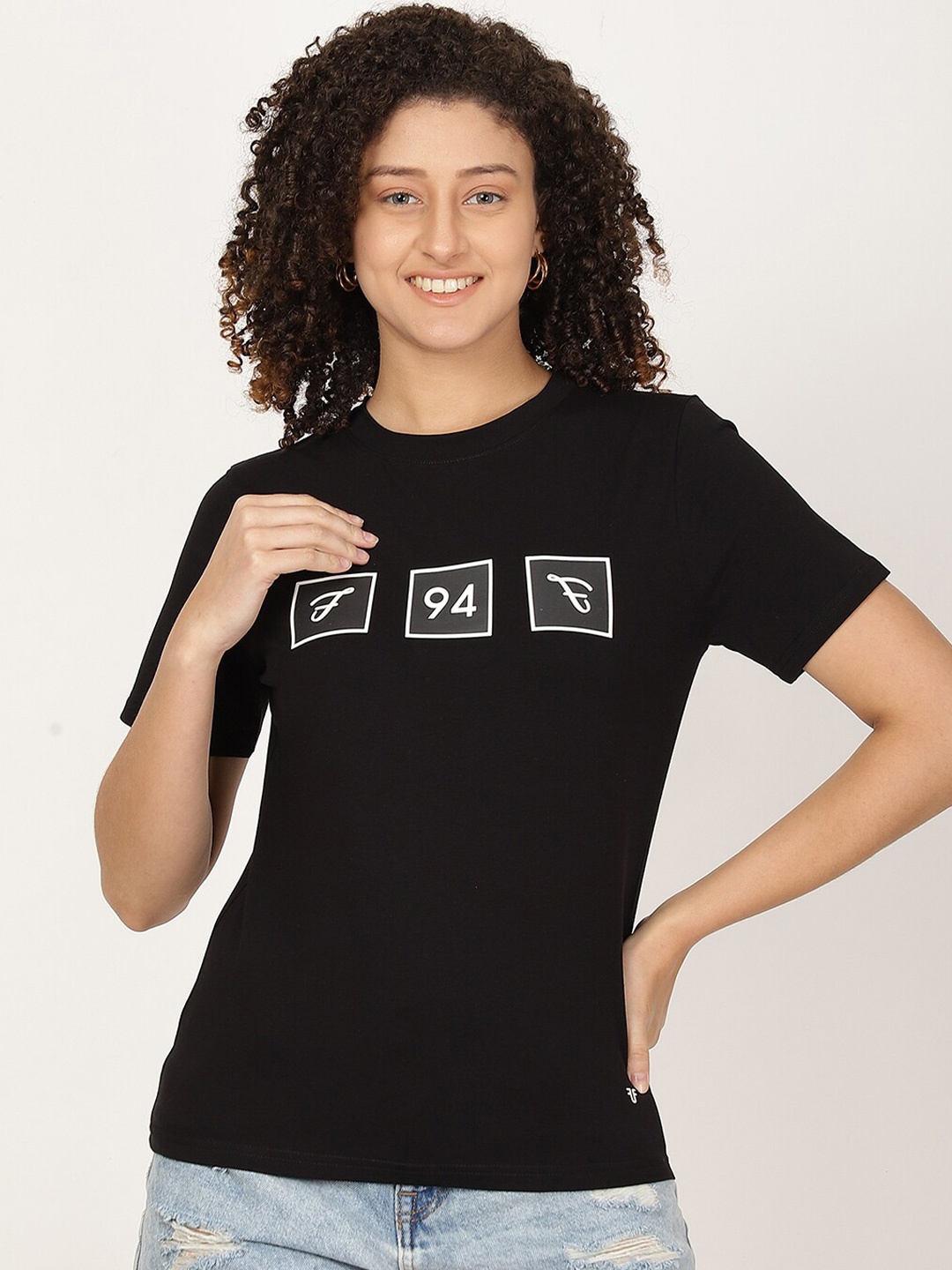 FUTURO Printed Cotton T-shirt, Black