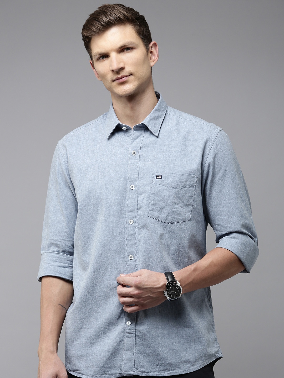 

Arrow Original Slim Fit Opaque Pure Cotton Casual Shirt, Blue