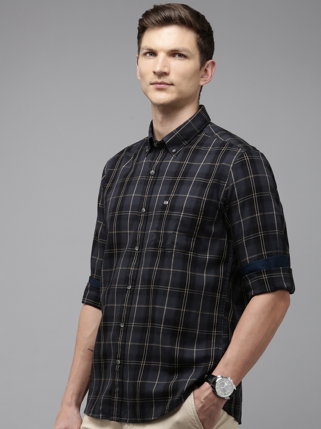 

Arrow Tartan Checked Original Slim Fit Pure Cotton Casual Shirt, Blue