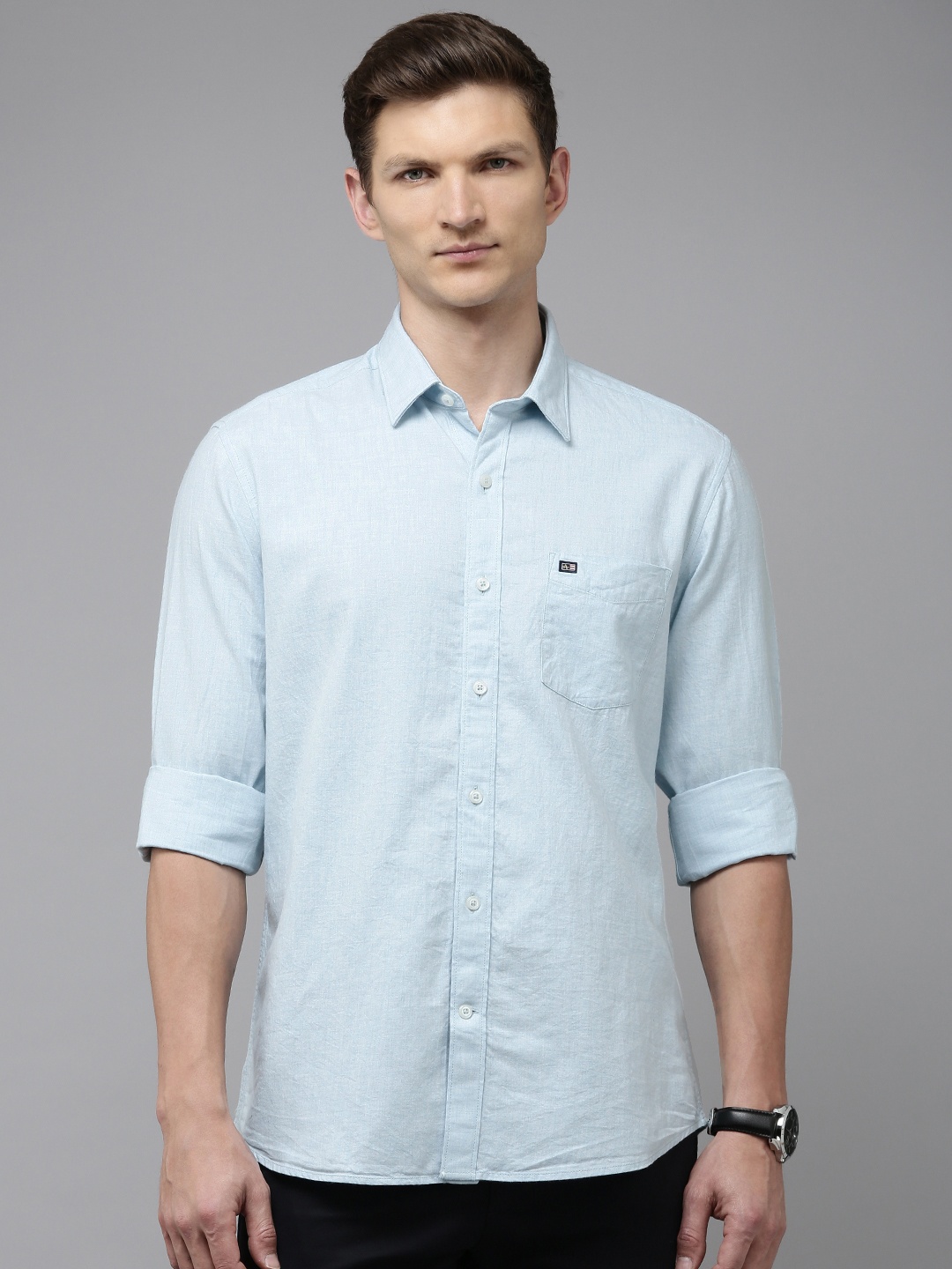 

Arrow Pure Cotton Manhattan Slim Fit Opaque Casual Shirt, Blue