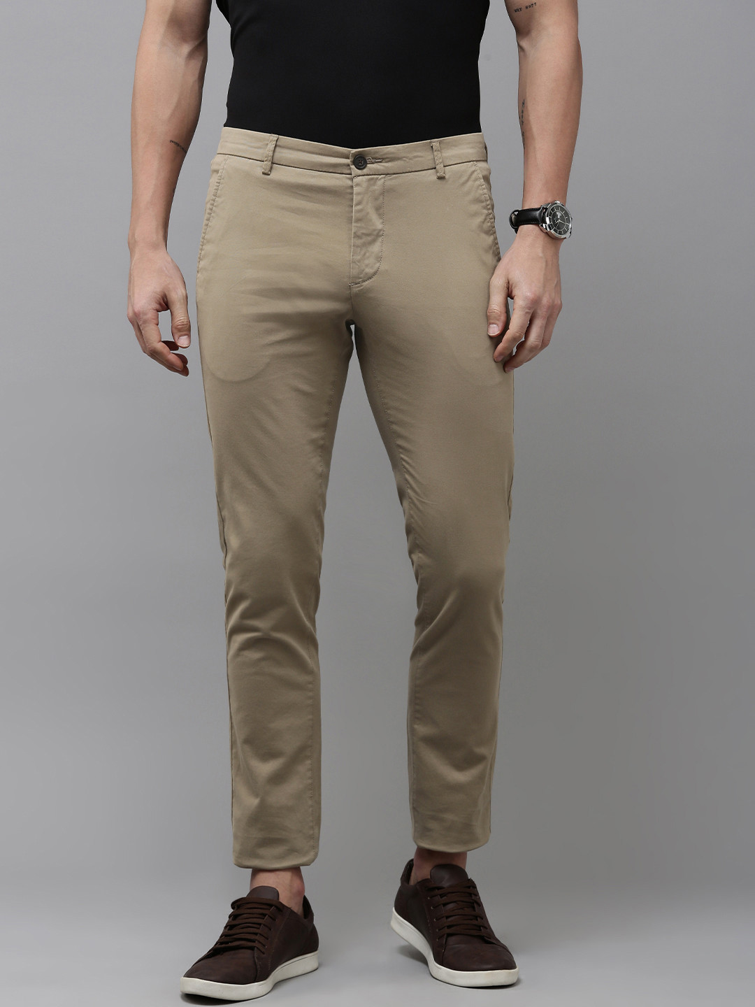 

Arrow Men Slim Fit Regular Trousers, Khaki