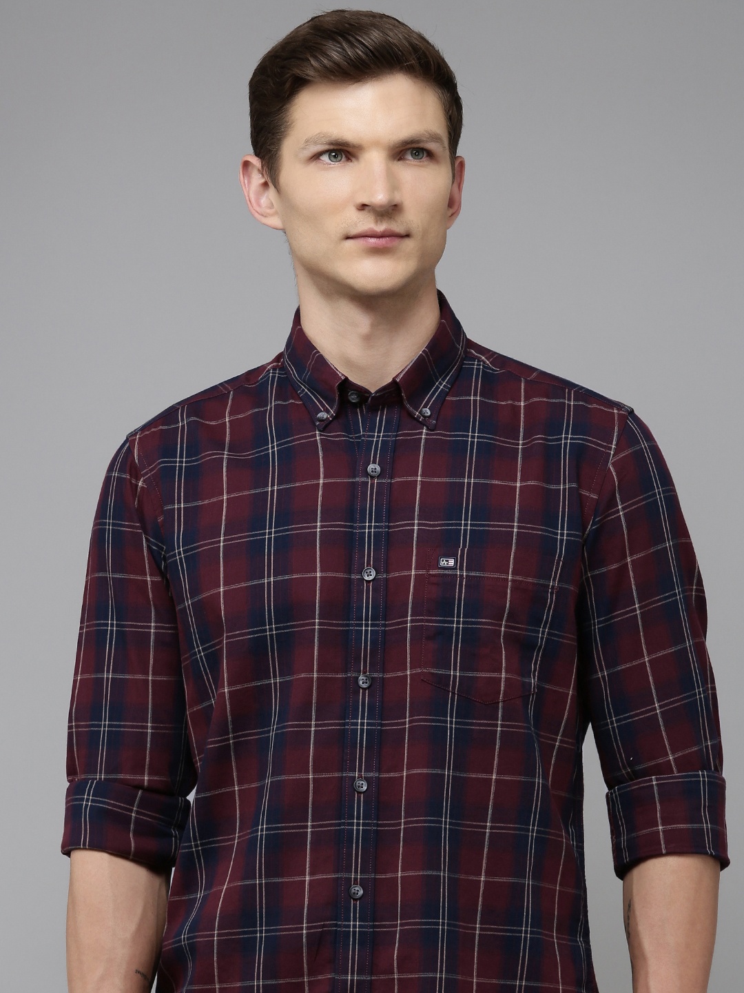 

Arrow Manhattan Slim Fit Opaque Checked Pure Cotton Casual Shirt, Red