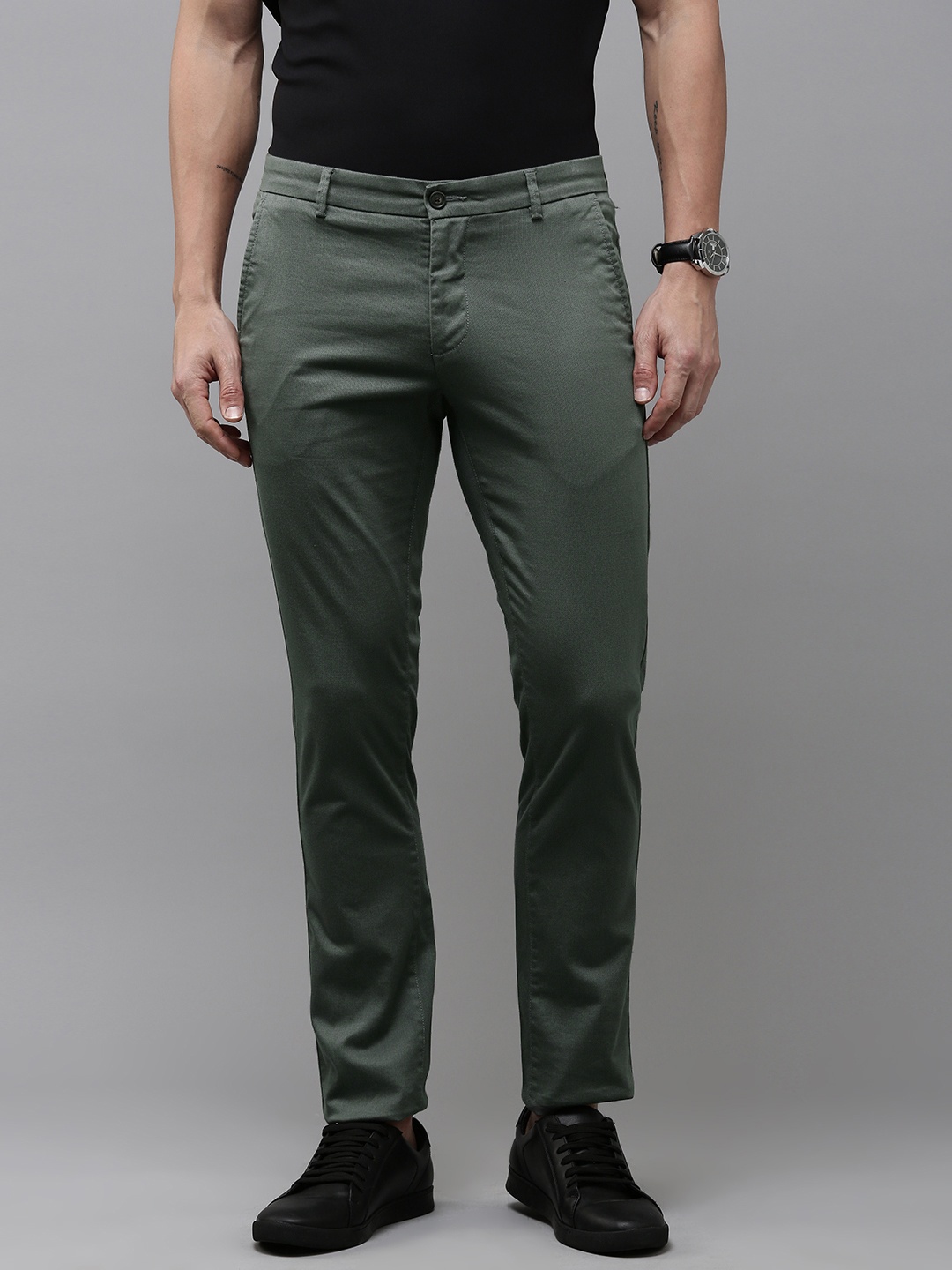 

Arrow Men Printed Original Slim Fit Smart Casual Trousers, Grey