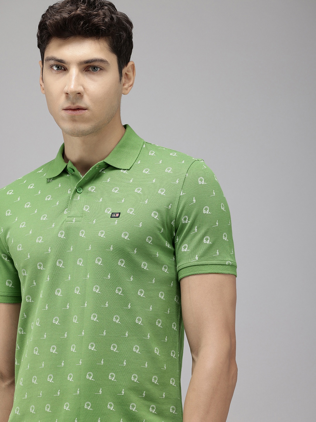 

Arrow Pure Cotton Conversational Printed Polo Collar T-shirt, Green