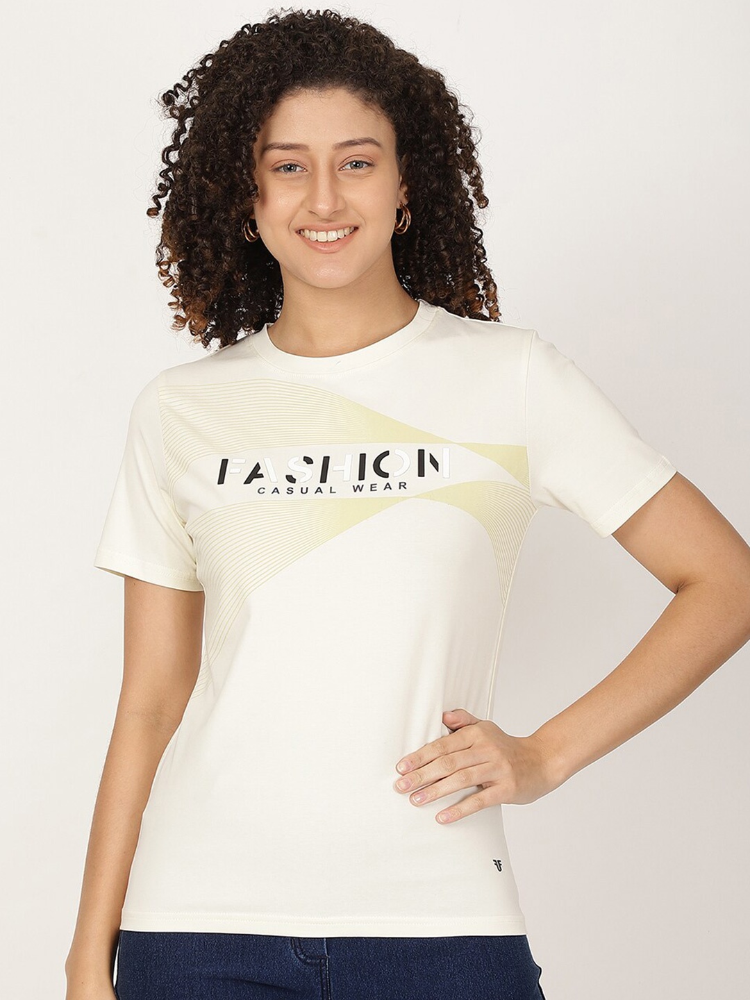 

FUTURO Typography Printed T-shirt, Off white