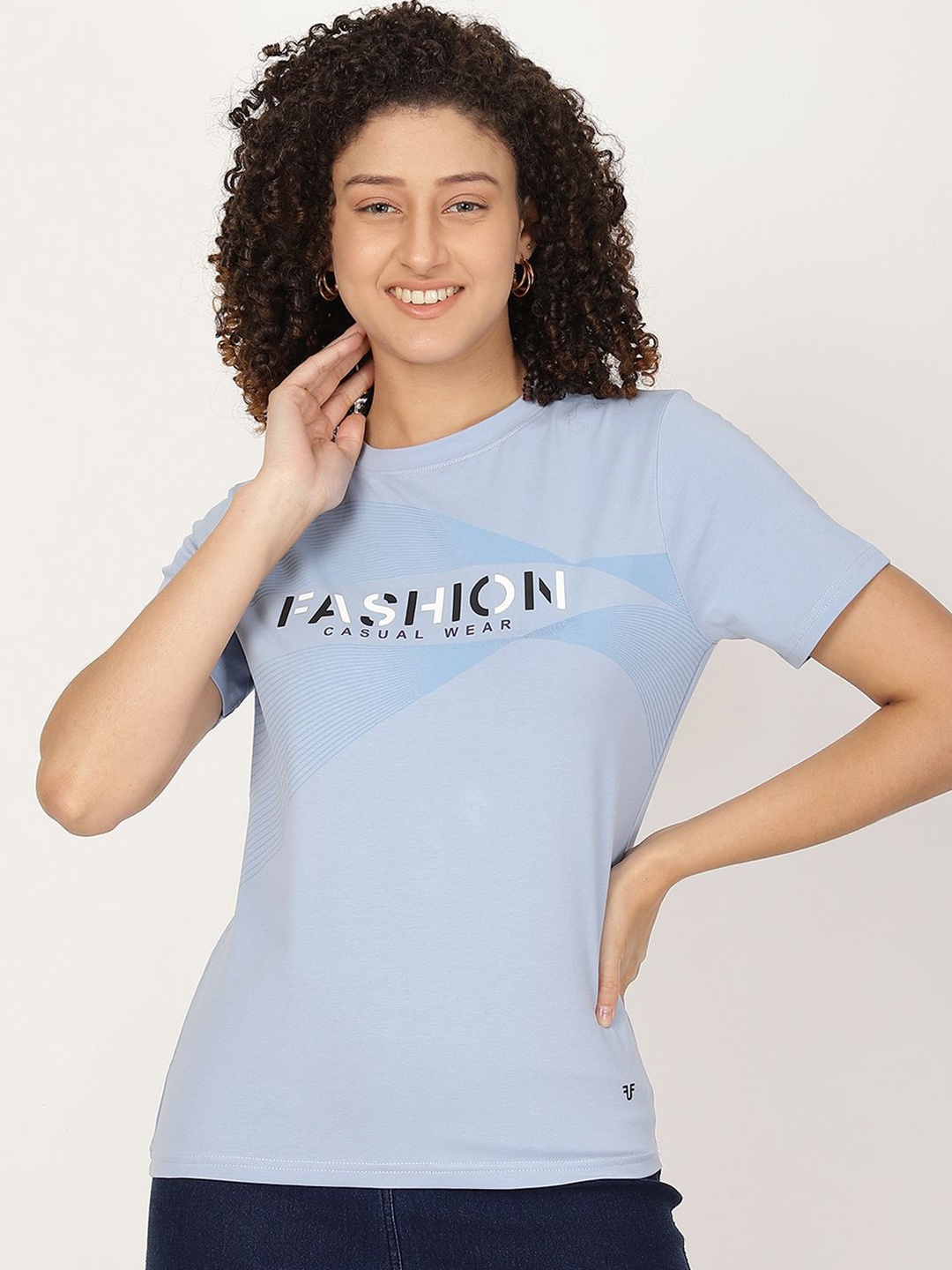 

FUTURO Typography Printed T-shirt, Blue