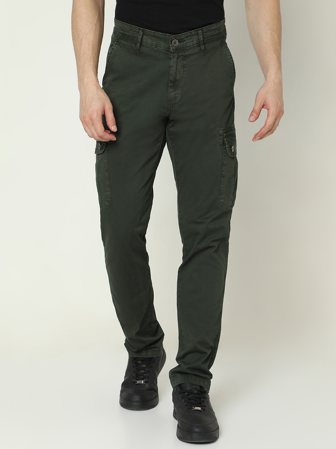 

SPYKAR Men Slim-Fit Cargo-Style Trousers, Olive