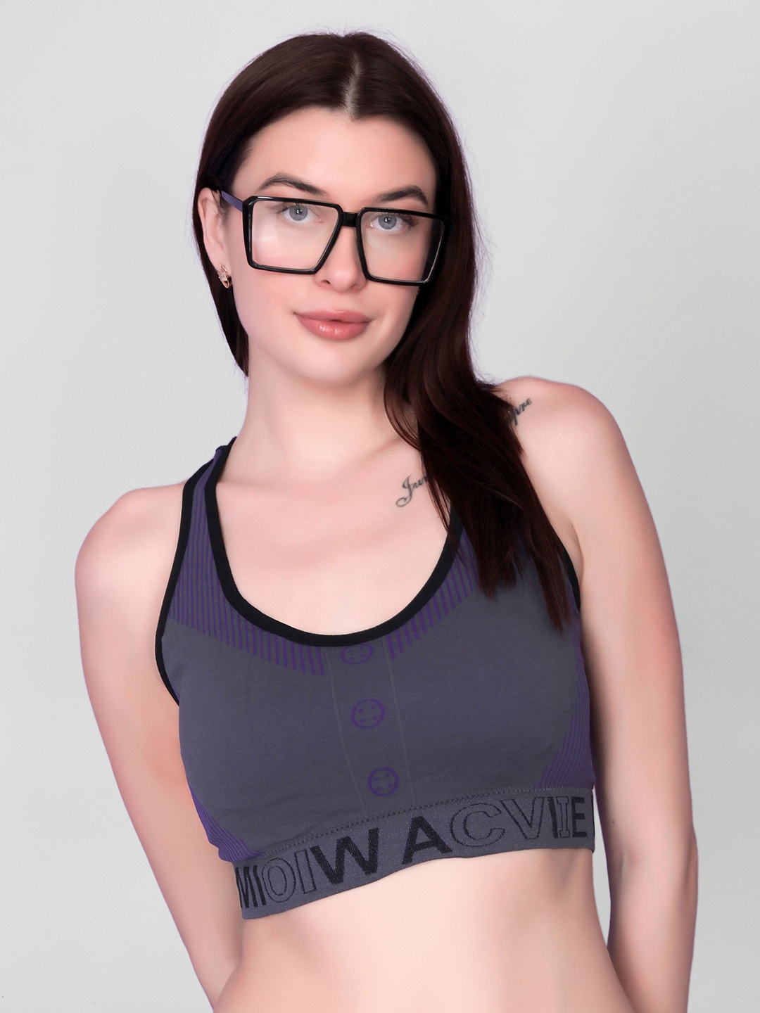 

DEALSEVEN FASHION Women Full Coverage Lightly Padded Workout Bra, Purple