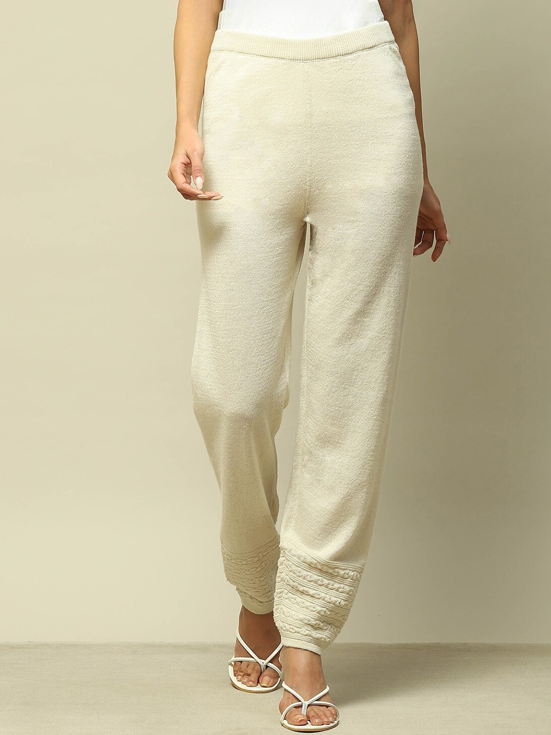

Rangriti Ankle-Length Winter Leggings, Off white