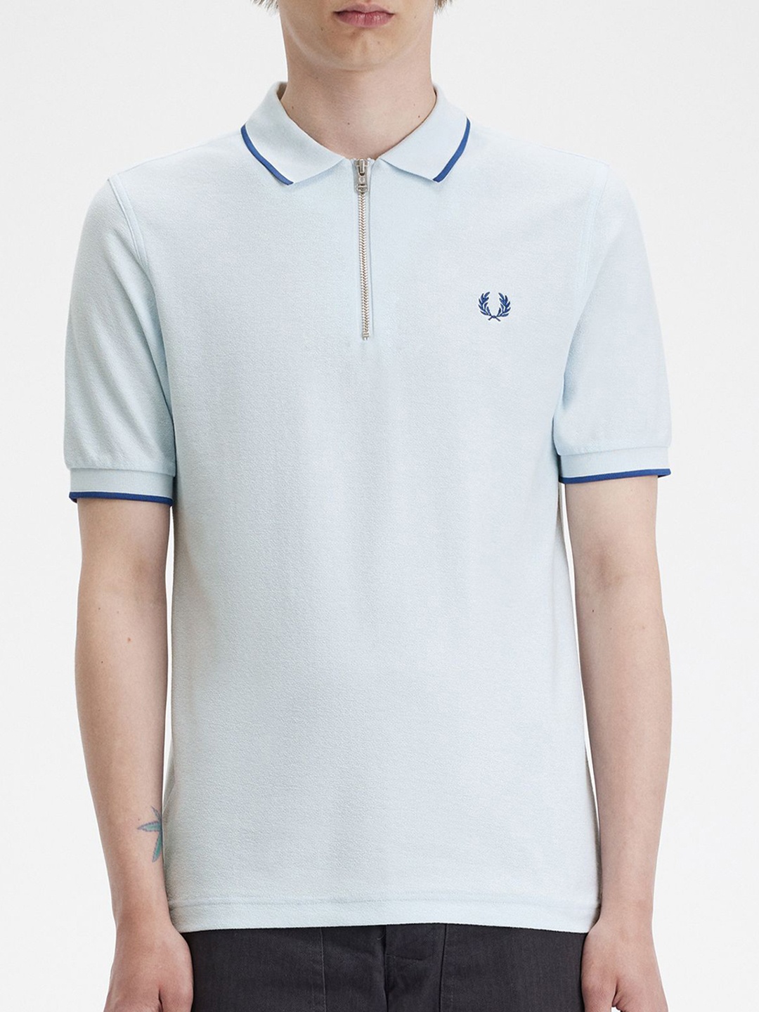 

Fred Perry Men Polo Collar Applique T-shirt, Blue