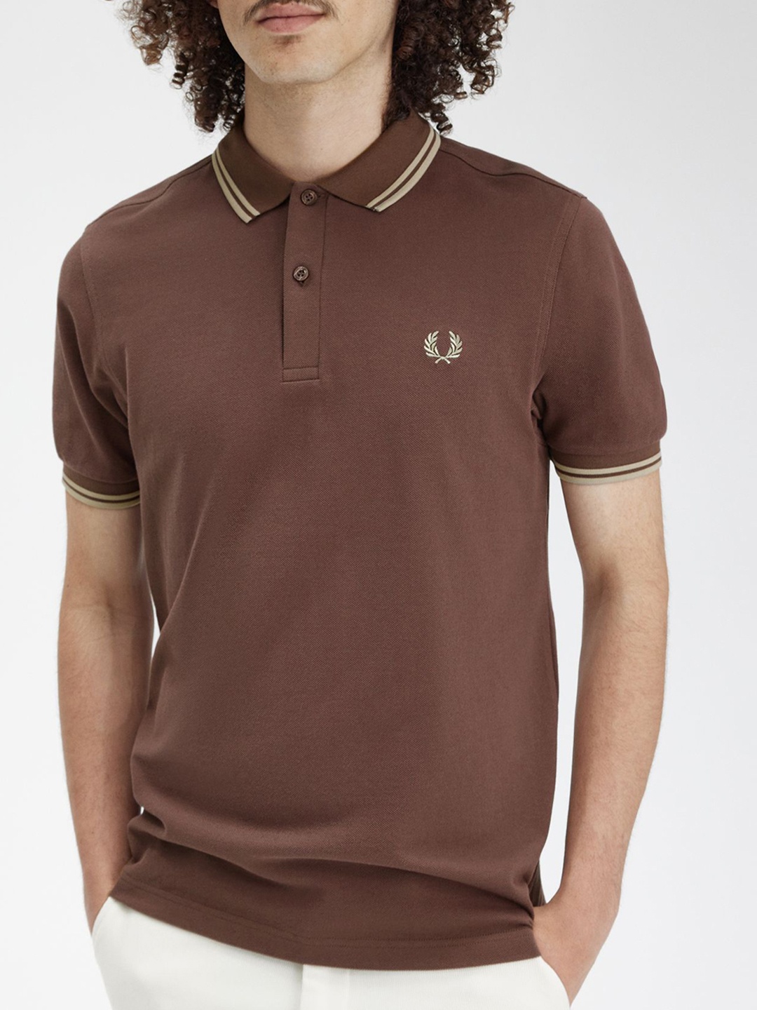 

Fred Perry Men Polo Collar T-shirt, Orange