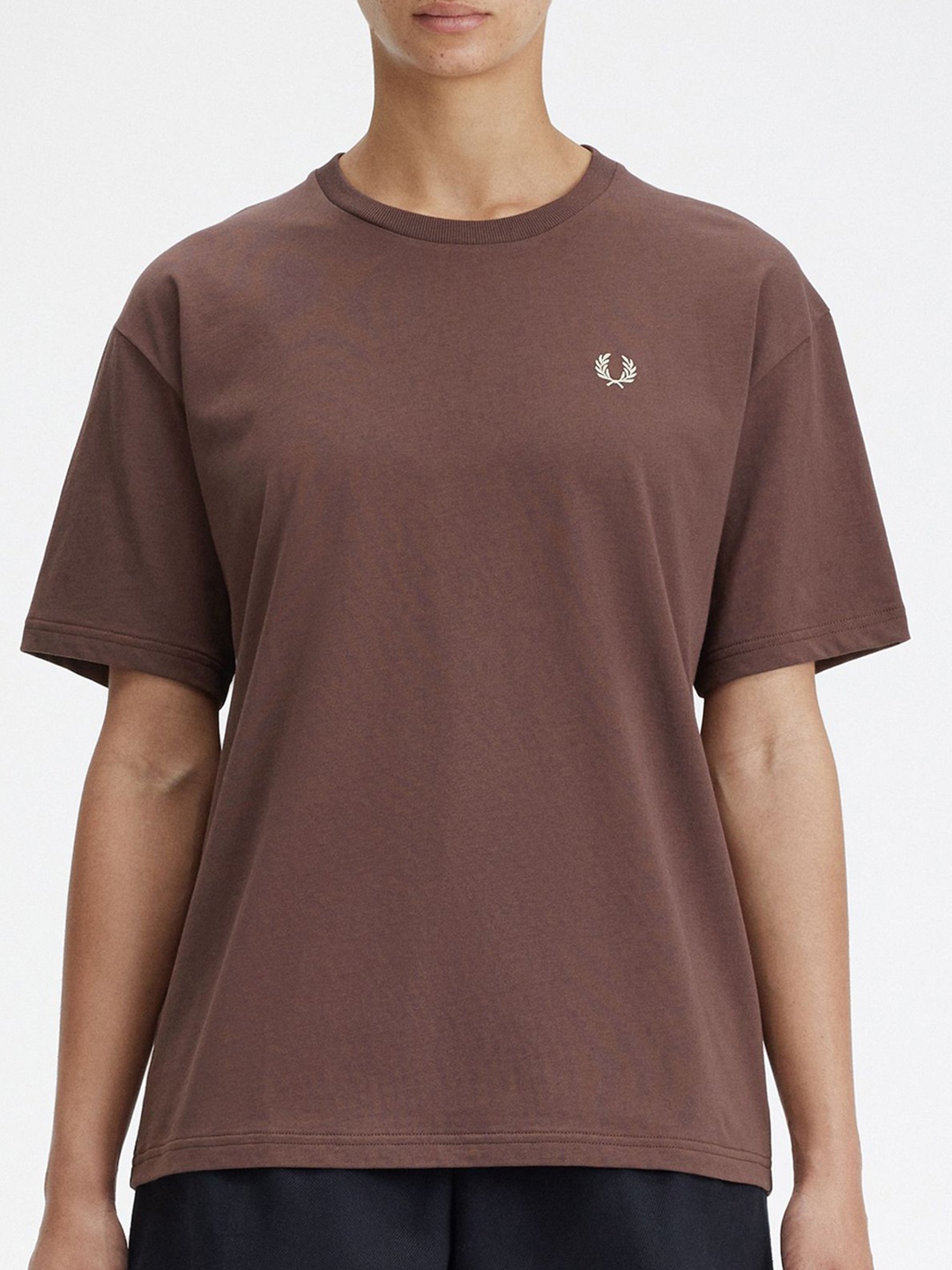 

Fred Perry Women Solid Round Neck T-shirt, Orange