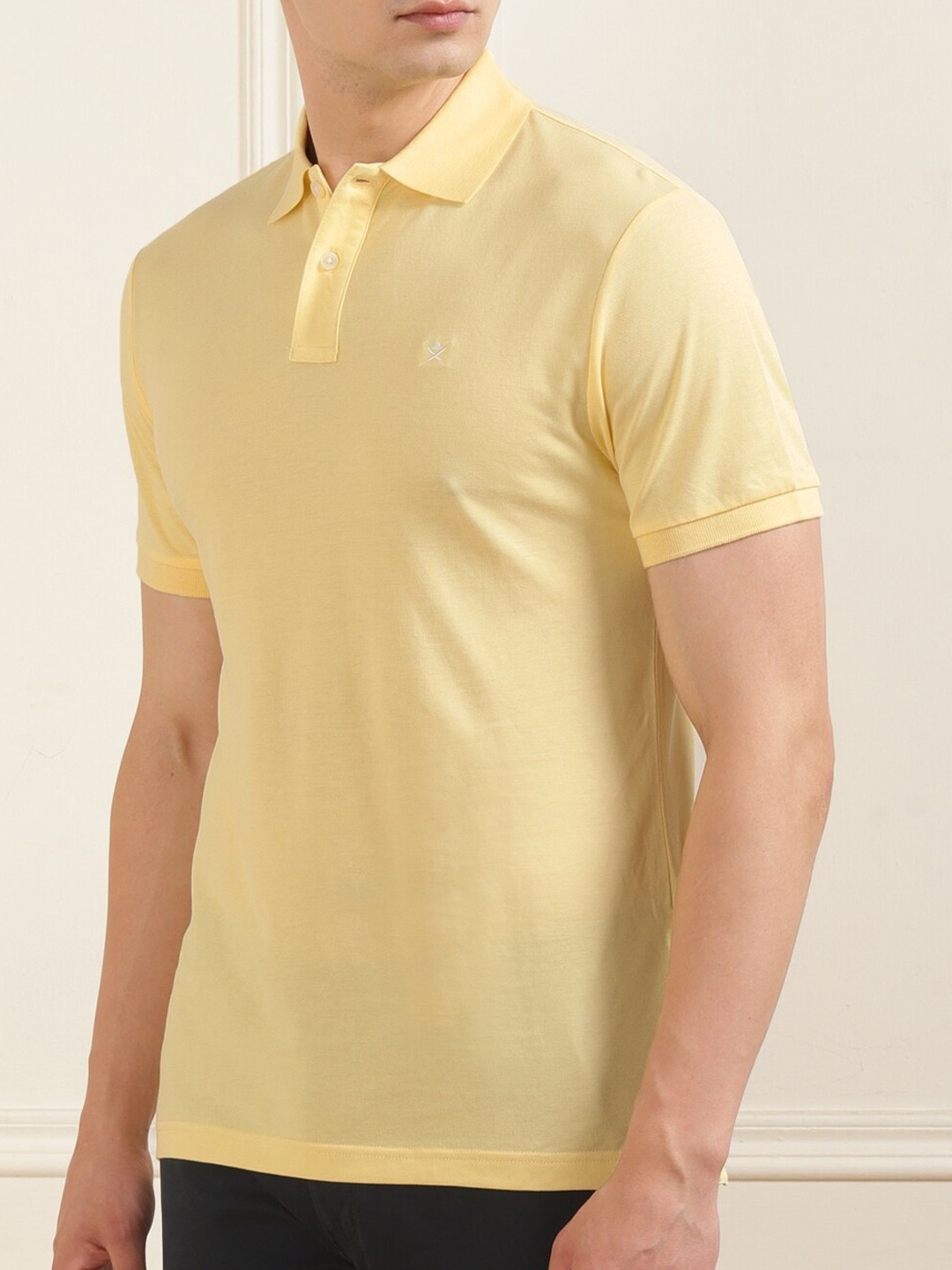 

HACKETT LONDON Polo Collar Cotton Slim Fit T-shirt, Yellow