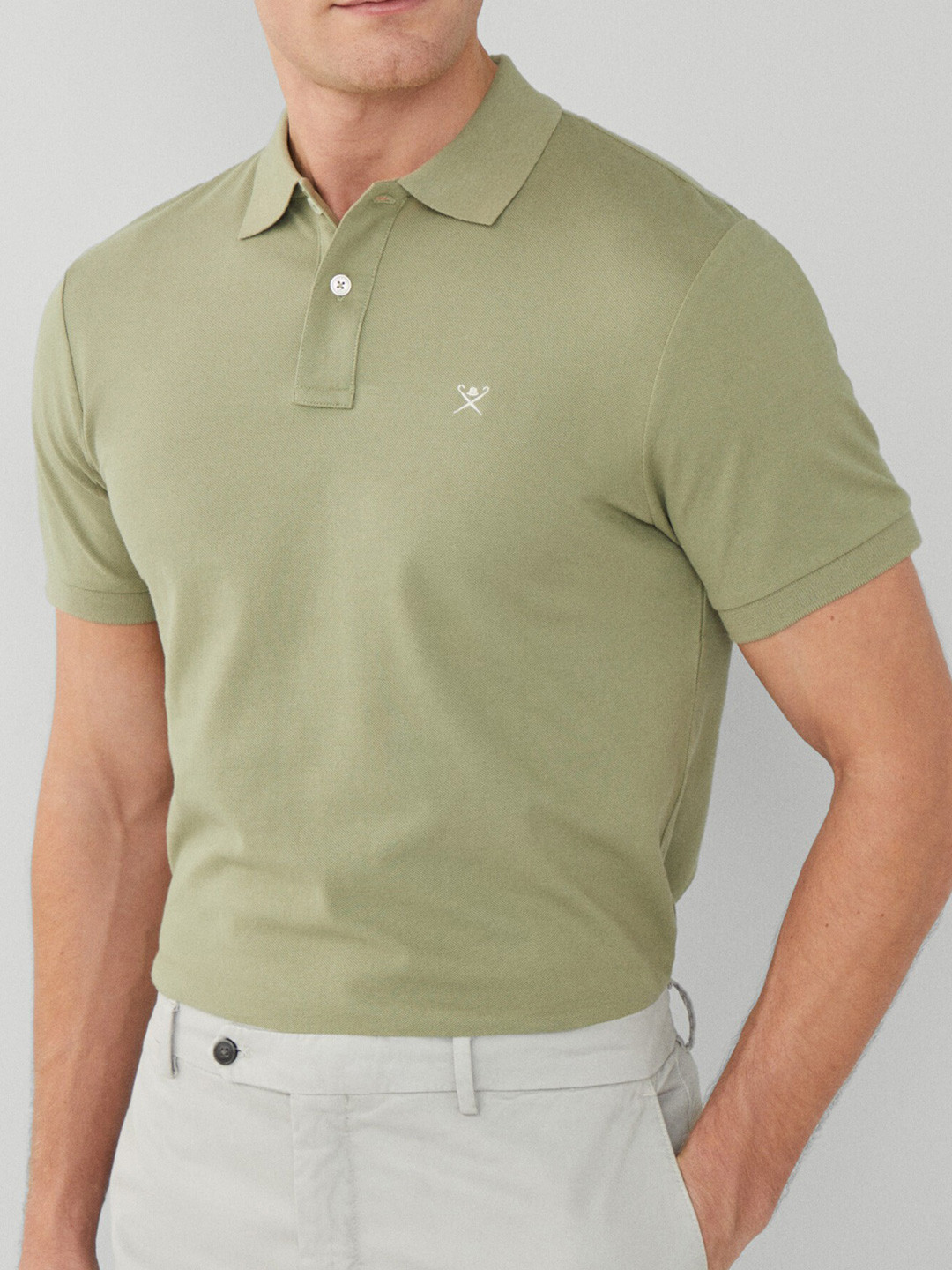 

HACKETT LONDON Men Polo Collar T-shirt, Green